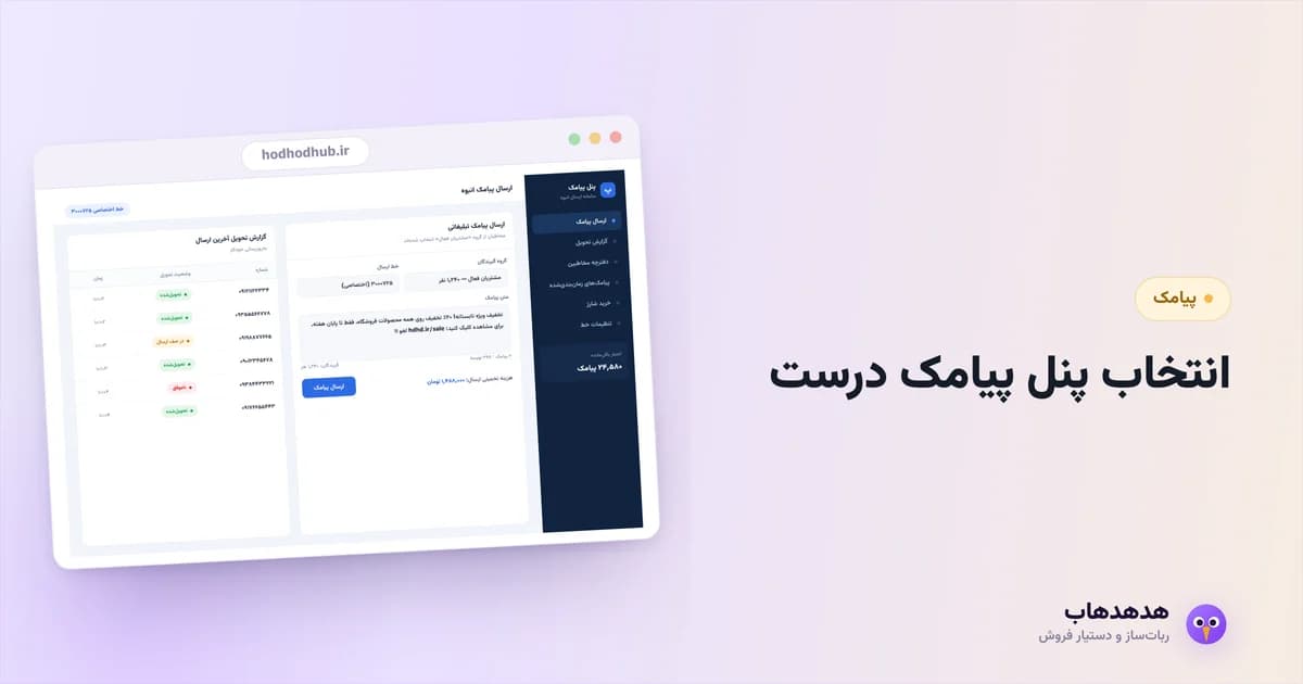 پنل پیامک با گزارش ارسال و انتخاب سامانه پیامکی برای کسب‌وکار